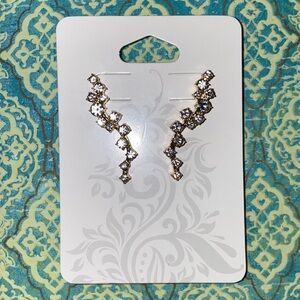 BaubleBar Ear Crawlers Gold Tone with Crystals​